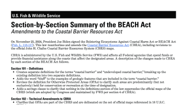 Section-by-Section Summary of the BEACH Act