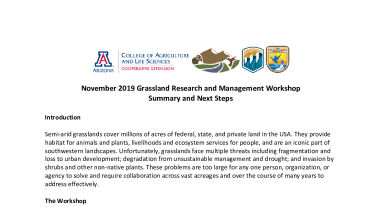 CART's Grassland Research and Management Needs Summarized