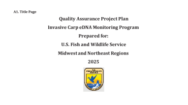 2025 Quality Assurance Project Plan Invasive Carp eDNA Monitoring Program