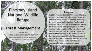 Pinckney Island NWR Forest Management Project Informational Poster
