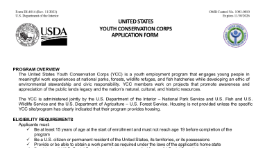 Moosehorn YCC Application 2025