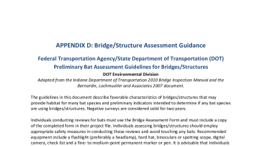 APPENDIX D: Bridge/Structure Assessment Guidance