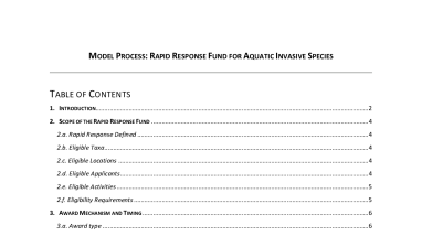 Model Process: Rapid Response Fund for Aquatic Invasive Species