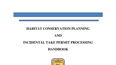 Habitat Conservation Planning and Incidental Take Permit Processing Handbook