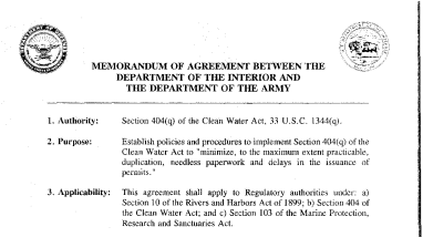 Clean Water Act Section 404(q) Memorandum of Agreement