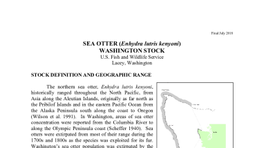 Northern Sea Otter (Washington) Stock Assessment Report