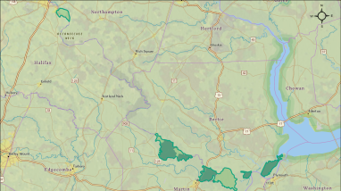 Proposed Expansion of Roanoke River National Wildlife Refuge Alternative A Map