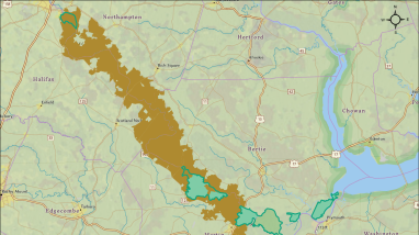 Proposed Expansion of Roanoke River National Wildlife Refuge Alternative D Map