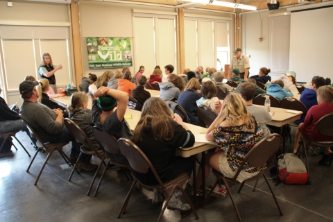 School group in classroom at Missisquoi NWR