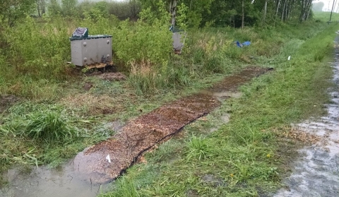 Conservation work in a roadside ditch