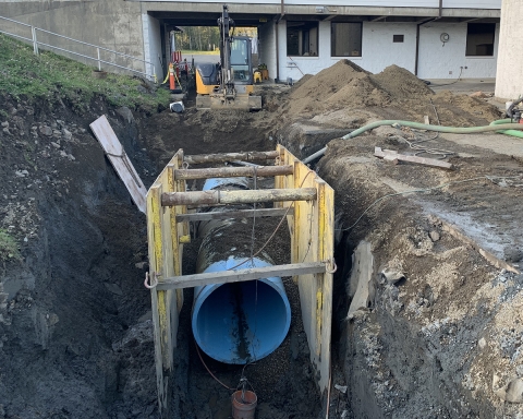 Raceway tank water line replacement at Makah National Fish Hatchery