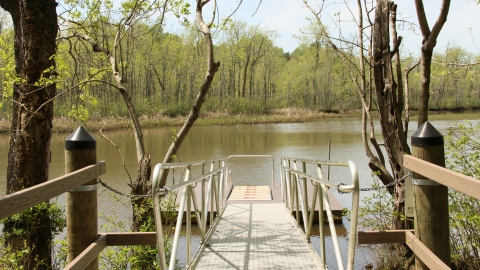 Dock extending out into the river