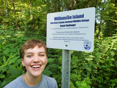 Kayak Challenge island sign