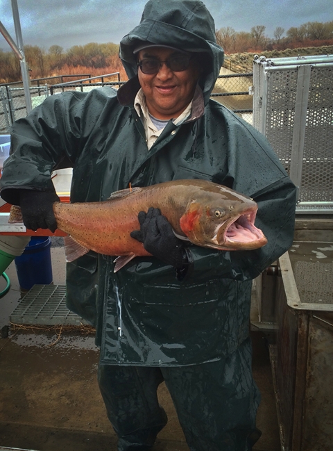 a man holding a large fish