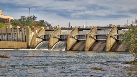 A dam and a river