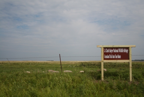 J. Clark Salyer National Wildlife Refuge Grassland Trail Auto Tour Route Sign