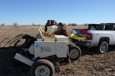 Staff seed Lacreek NWR with native plants