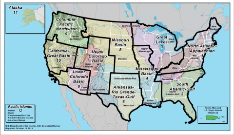 a map with 12 regional boundaries.