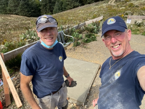 Refuge volunteers hard at work and trying to take a good selfie