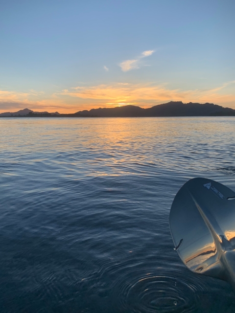 Kayaking Columbia River beautiful sunset