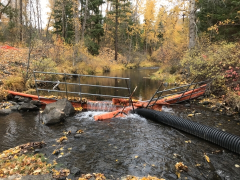 Diversion structure across a stream