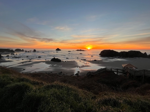 Sunset at Coquille Point