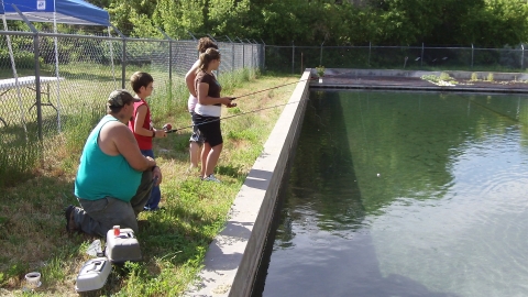 Fishing at Jones Hole hatchery