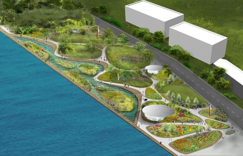 An rendering of Diamond Alkali proposed park.