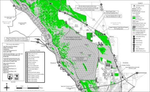 Map of Lower Pool 7 on the Upper Mississippi River National Wildlife and Fish Refuge