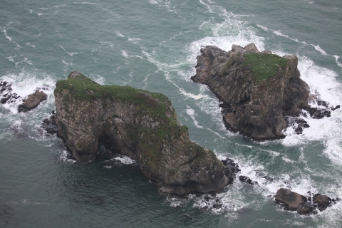 Aerial View of Cakesosta and Huntington Islands in Quillayute Needles NWR