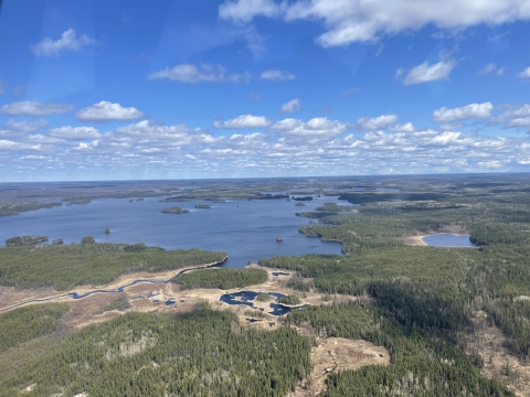 Aerial view of wetlands in Northern Saskatchewan