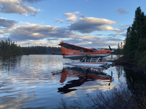 Survey aircraft parked on a lake