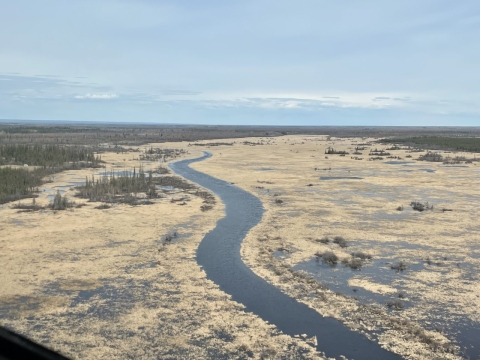 Aerial view of river and landscape