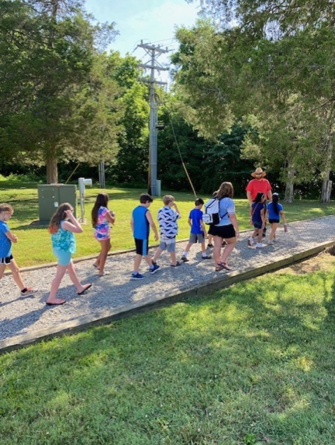 children on a hike 