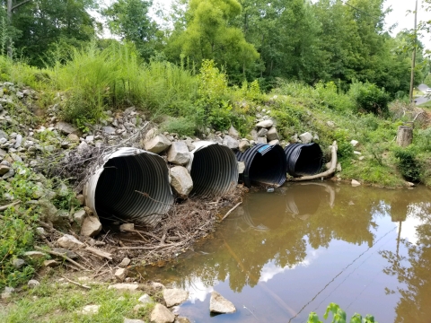 pipes under a road bed