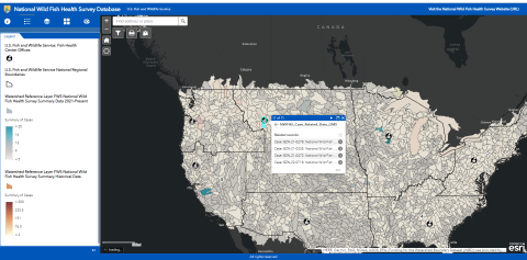 National Wild Fish Health Survey database mapper historical data table