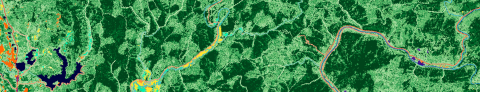 Example map showing symbolized resistance surface from the coastal marten connectivity analysis.