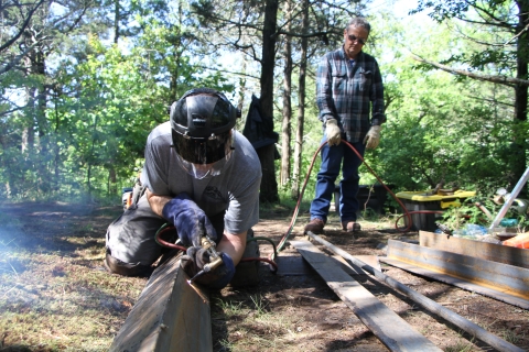 Cutting steel for cave gate on private lands