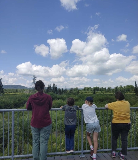 Zoe leads an interpretive walk for kids.