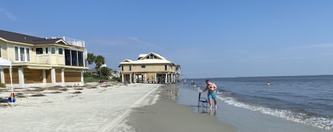 An abandoned house along the ocean.