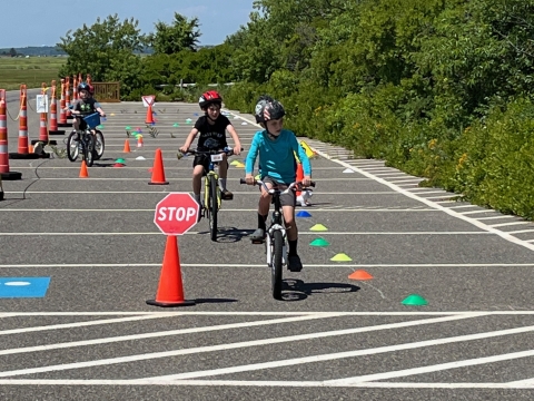 Image of children on bikes