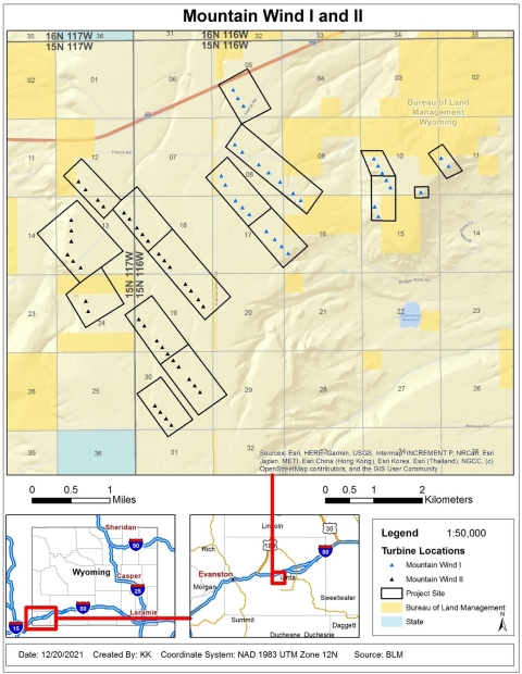 Mountain Wind I and II Project Map