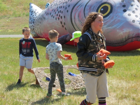 Kids playing an outdoor game