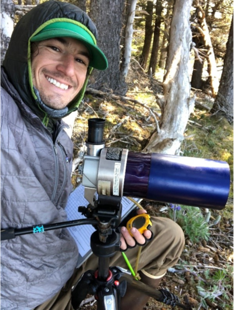 Service biologist collecting northern sea otter data in Kachemak Bay, Alaska