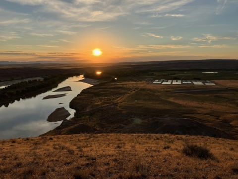 Sunrise over a river