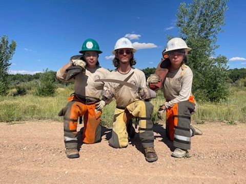 American Conservation Corps members removing Russian olive on Ouray NWR