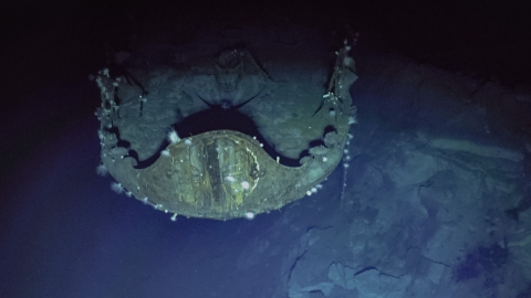 Bow of Japanese aircraft carrier Kaga 