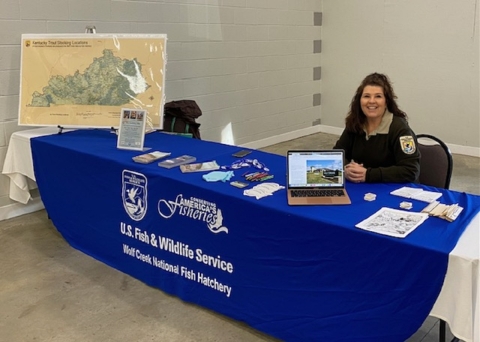 USFWS employee at info booth