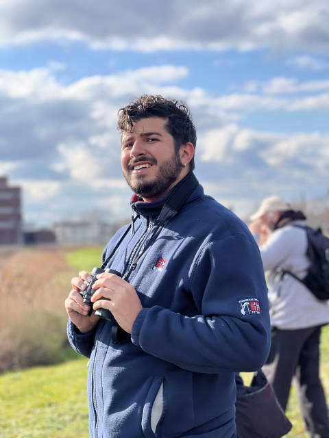 Beren Delgado, Director of Youth Initiatives for Groundwork Elizabeth, at the 2023 Great Backyard Bird Count in Elizabeth, New Jersey