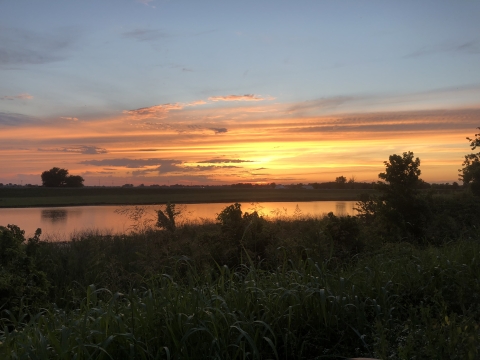 Setting sun over Big Lake